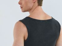 Базовая майка в рубчик, Серый