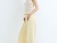 Широкие джинсы из плотного денима, Желтый