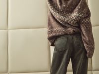 Утеплённые широкие джинсы, Серый