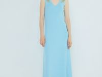 Вязаное платье в рубчик, Голубой