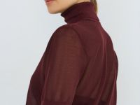 Полупрозрачный джемпер с коротким рукавом, Фиолетовый