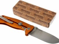 Нож складной LionSteel SR2A OS Mini, сталь Uddeholm Sleipner® Satin Finish, рукоять алюминий (Solid®), оранжевый