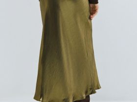 Юбка из ткани с эффектом жидкого золота, Золотой