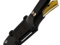 Нож Pocket Wolf Мини Тактик с долом, сталь AUS10Co, рукоять микарта, желтый