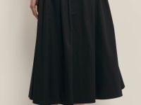 Юбка миди из хлопка с эластичным поясом