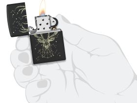 Зажигалка ZIPPO Deer с покрытием Black Matte, латунь/сталь, черная, матовая