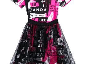 Комплект трикотажный для девочек: платье, юбка