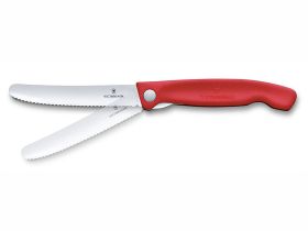 Нож складной для овощей серрейтор Victorinox Swiss Classic 11 см, нержавеющая сталь, рукоять полипропилен, красный
