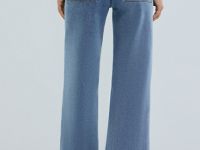 Широкие джинсы с высокой посадкой, Голубой