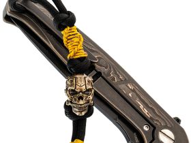 Темляк для складного ножа с бусиной "Servo-skull" B/G