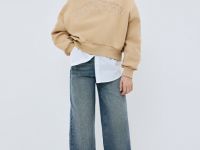 Свитшот оверсайз для девочек, Бежевый