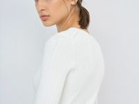 Джемпер в рубчик, Белый