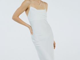 Платье на тонких бретелях, Белый