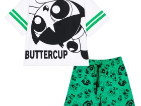 Комплект трикотажный для девочек: фуфайка (футболка), шорты