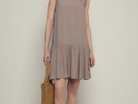 Сарафан силуэта трапеция с принтом в горошек