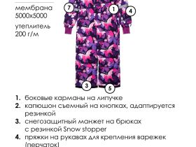 Комбинезон текстильный с полиуретановым покрытием для девочек