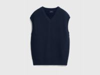 Вязаный жилет, Синий