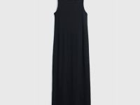 Трикотажное платье-майка в рубчик, Черный