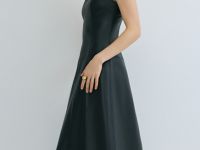 Платье-бюстье из искусственной кожи, Черный