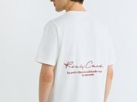 Футболка из плотного хлопка с текстовым принтом, Белый