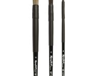 Кисть имитация белки №4 круглая Roubloff "Aqua" ручка короткая черная, покрытие обоймы soft-touch