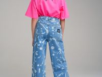 Брюки текстильные джинсовые для девочек