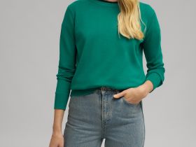 Джемпер полуприлегающего кроя из хлопка