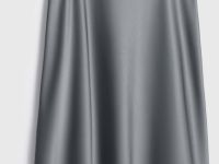 Юбка макси из сатина, Серый