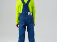 Полукомбинезон текстильный джинсовый утепленный флисом для мальчиков