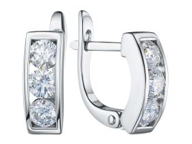 Серьги из белого золота с бриллиантами э0901сг01120300