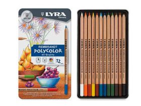 Набор карандашей цветных Lyra "Rembrandt Polycolor" 12 цв в метал. коробке