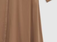 Платье в рубчик с отложным воротником