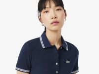Эластичное платье-поло Lacoste с коротким рукавом