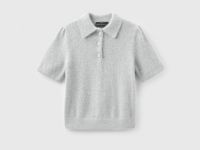 Джемпер поло из пряжи с ангорой, Серый