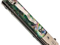 Складной нож Витязь B5299D, сталь дамаск, рукоять огстекло с перламутром, художественное травление