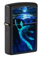 Зажигалка ZIPPO Lock Ness с покрытием Black Light, латунь/сталь, черная, матовая