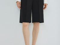 Классические шорты со складками, Черный