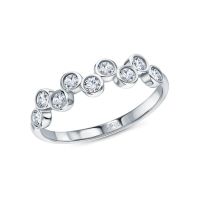Серебряное кольцо с бриллиантами выращенными
