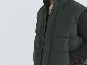 Утеплённый стёганый жилет, Зеленый