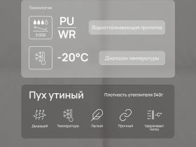 Удлиненный пуховик с натуральным пухом и термостежкой