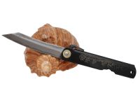 Складной нож Nagao Higonokami Damascus hand forging, 80мм, сталь Aogami, рукоять металл, черный