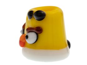 Бусина Angry bird, желтая, стекло