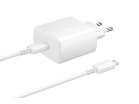 Сетевое зарядное устройство Samsung Super Fast Charger USB Type-C 45W + Cable Type-C (белый)