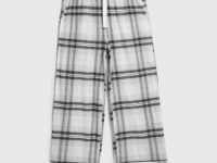 Пижамные брюки в клетку из фланели, Серый