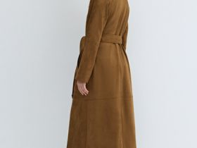 Тренч из искусственной замши, Желтый