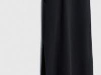 Платье-футболка с разрезом, Черный