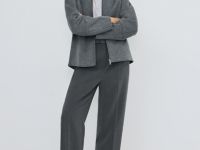 Куртка из пальтовой ткани с шерстью, Серый