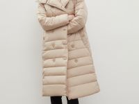 Стеганое утепленное пальто с поясом