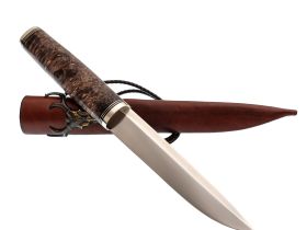 Нож Финка Том, сталь Elmax, рукоять карельская береза