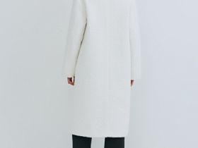 Длинное фактурное пальто, Бежевый